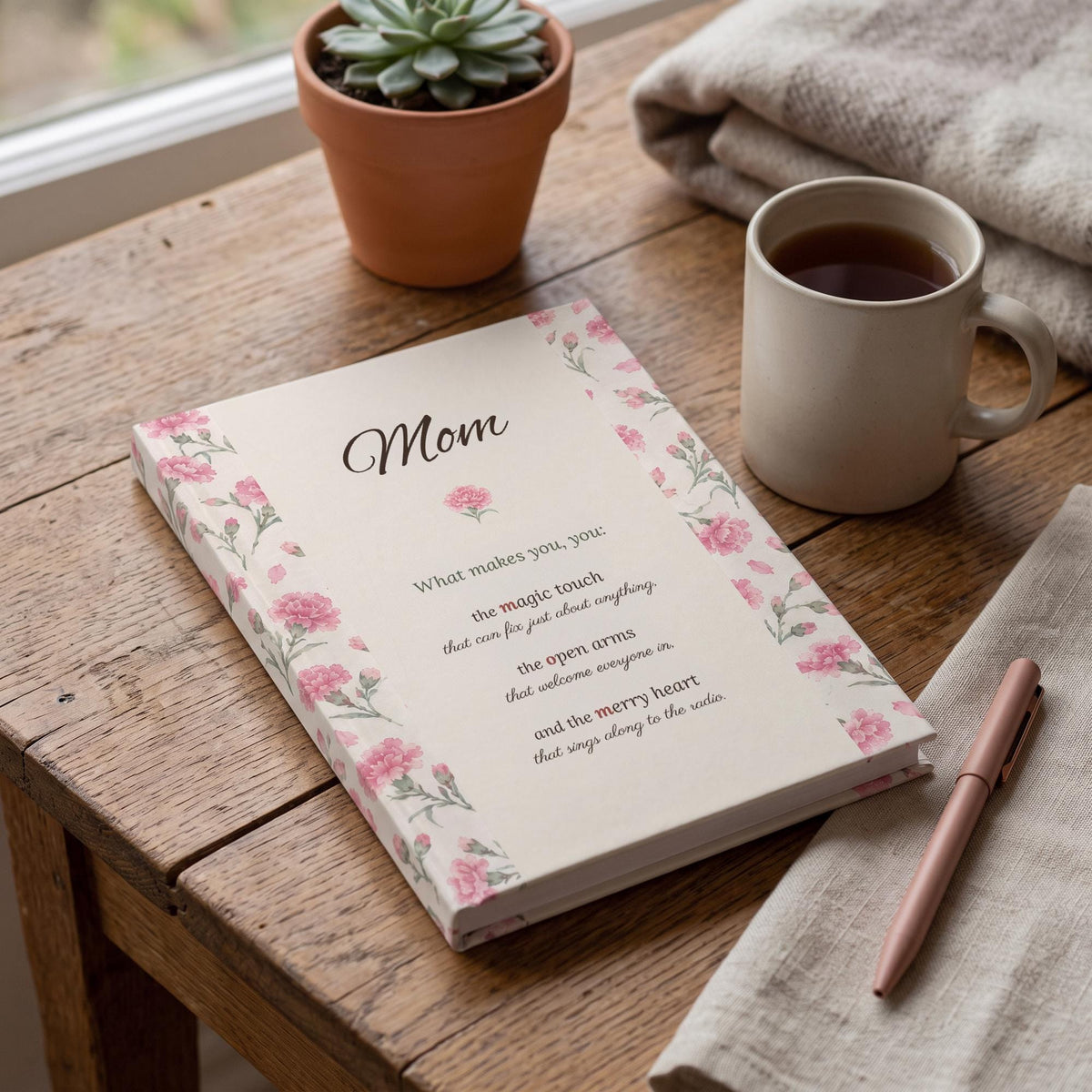 Personalized Birth Flower Name Poem Journal for Mom, photo 1