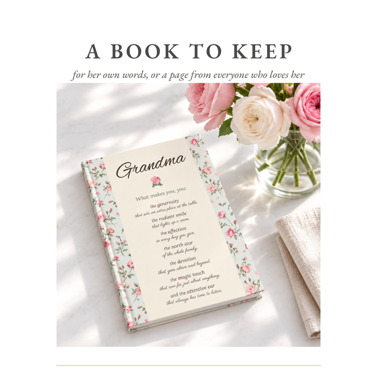 Personalized Birth Flower Name Poem Journal for Grandma, photo 12
