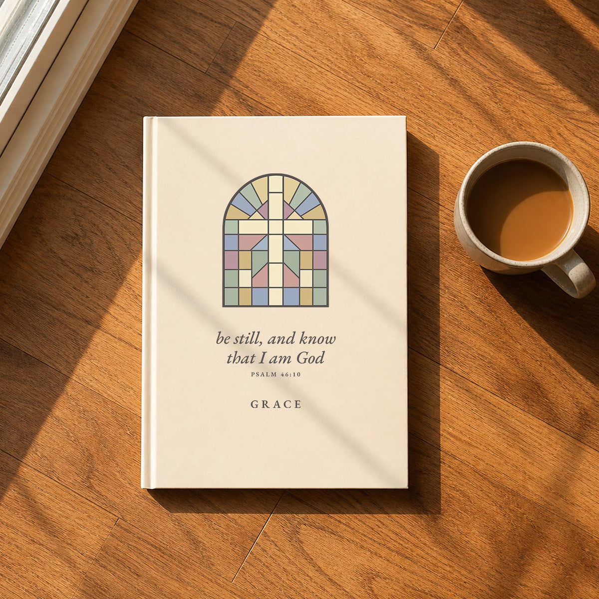 Personalized Prayer Journal, stained glass cover, photo 1
