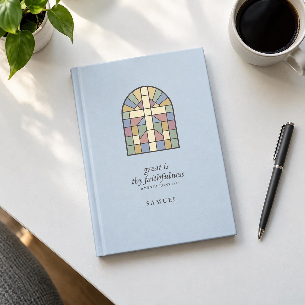 Personalized Prayer Journal, stained glass cover, photo 12