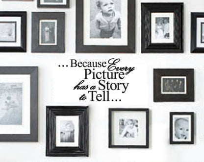 Every Picture Tells a Story Quote Lettering Wall Decal Removable — product photo
