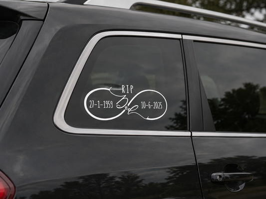 Custom RIP Infinity Memorial Decal for Dad Mum Pop — product photo