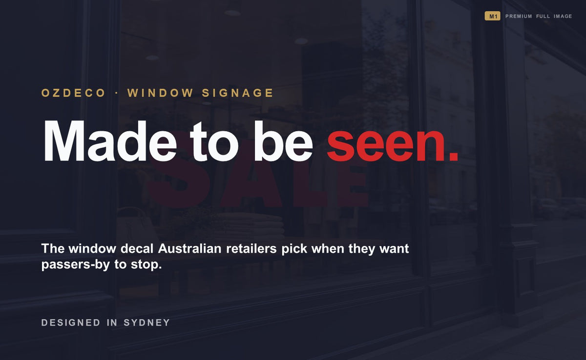"Sale" Shop Window Decal Sticker for Retail Shopfront Display — size guide