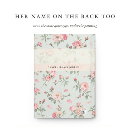 Back cover with the name and the words PRAYER JOURNAL