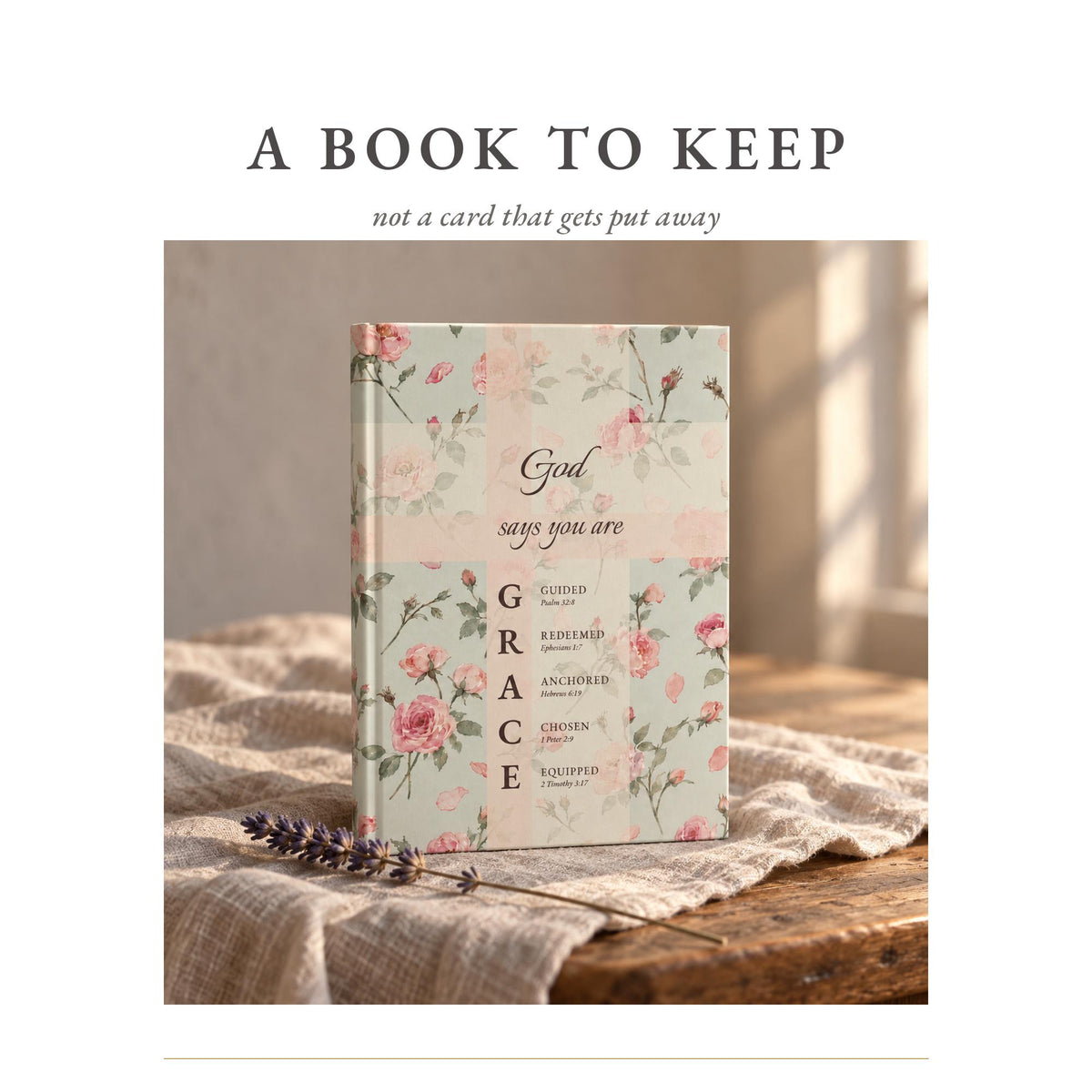 Prayer journal on a wooden table