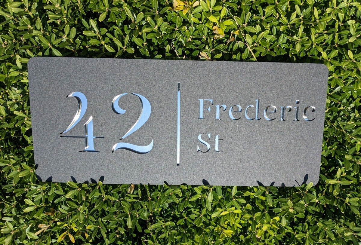 Custom Modern Acrylic House Address Sign: Metallic Colors – view 5