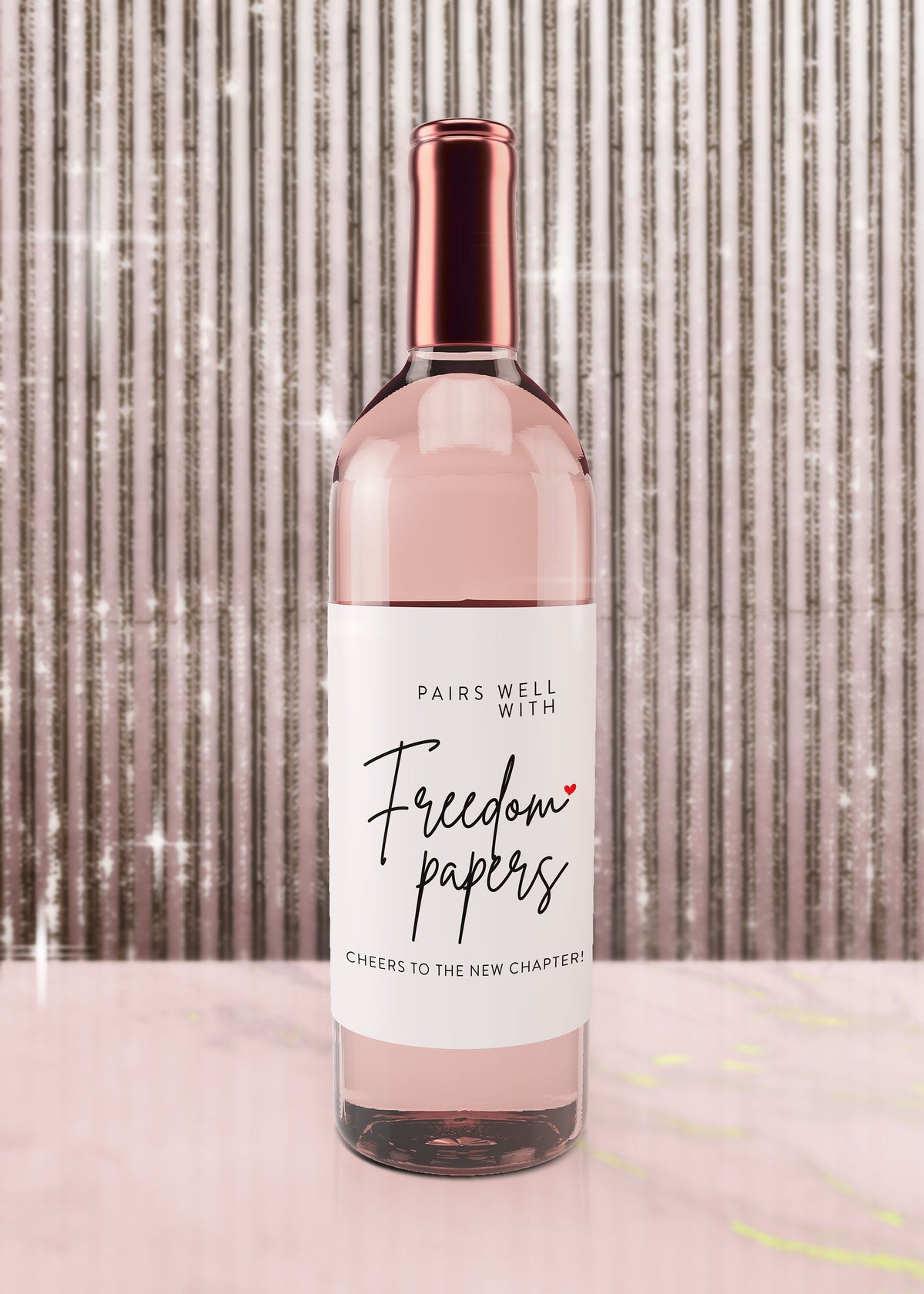 Divorce Wine Label: Pairs Well with Freedom Papers - Funny Celebration Sticker (Set of 2) – view 5