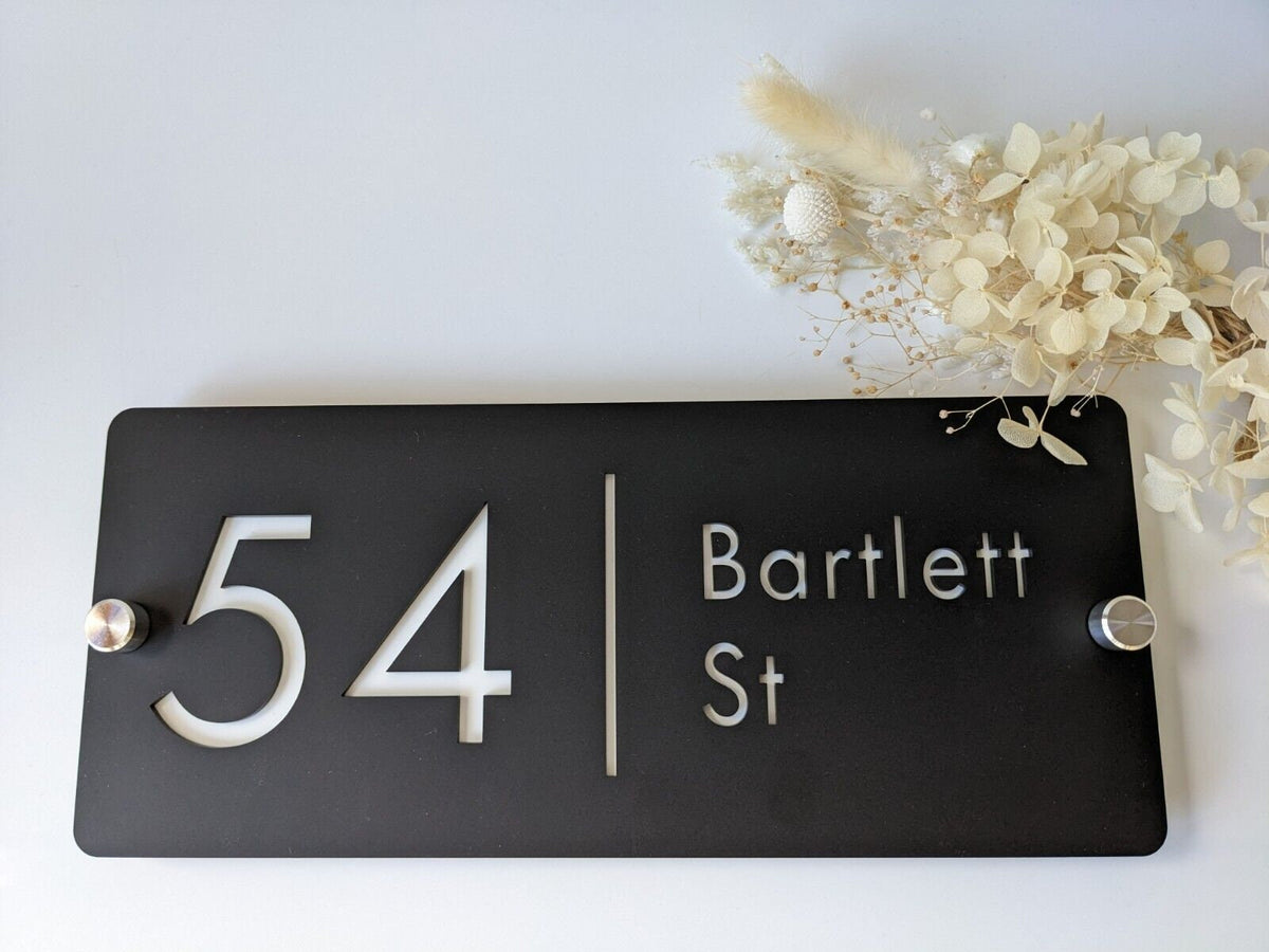 Custom Modern Acrylic House Address Sign: Metallic Colors – view 7