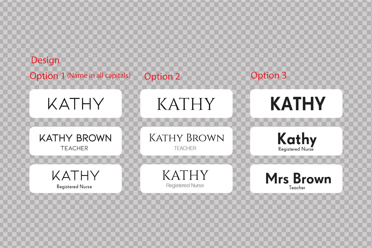 Custom Black Matte Acrylic Name Badge: White Print, Personalized ID – view 2