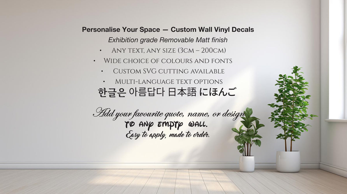 Custom Indoor Wall Vinyl Decal: Personalized Name Sticker for indoor walls, Removable matt