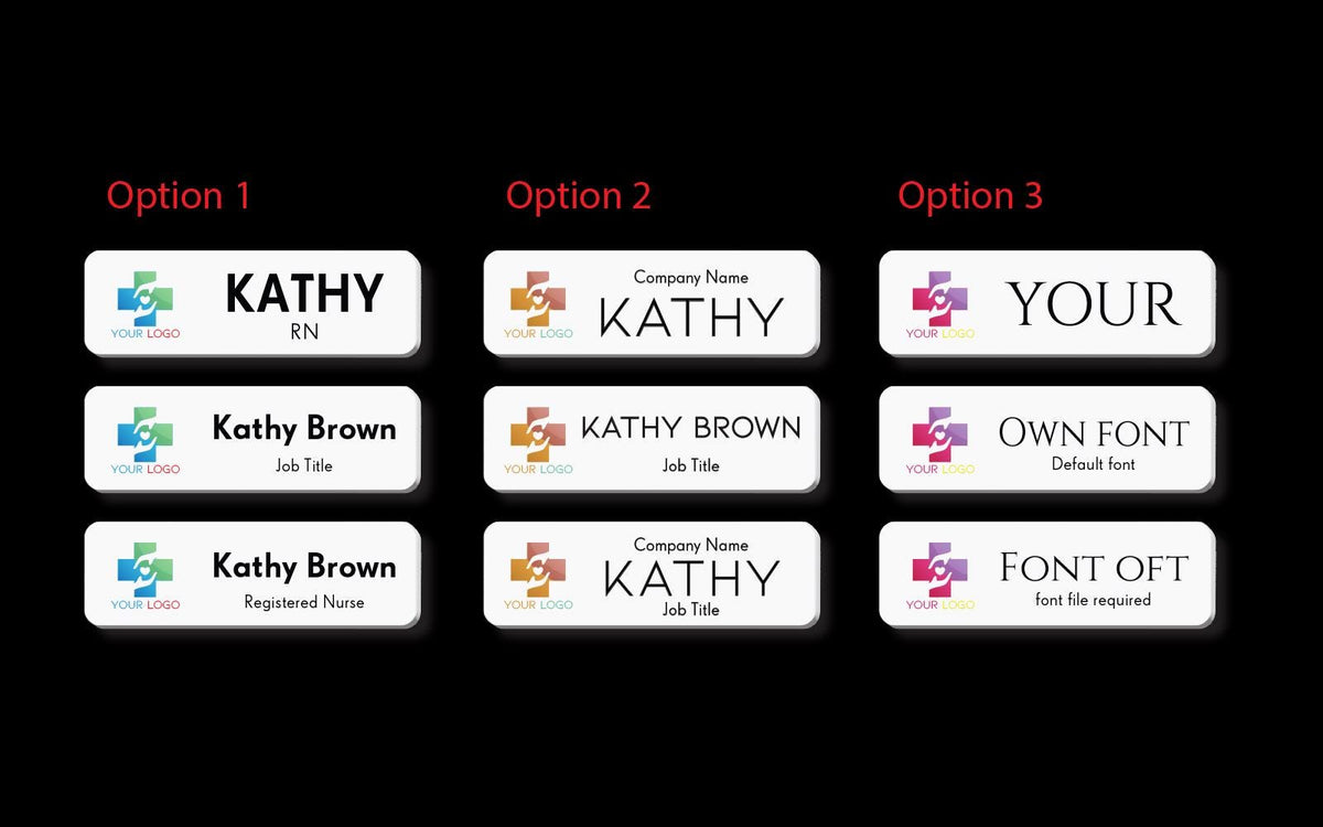 Custom UV Printed Acrylic Name Badge: Business ID Work Tag Magnet or Pin – view 2