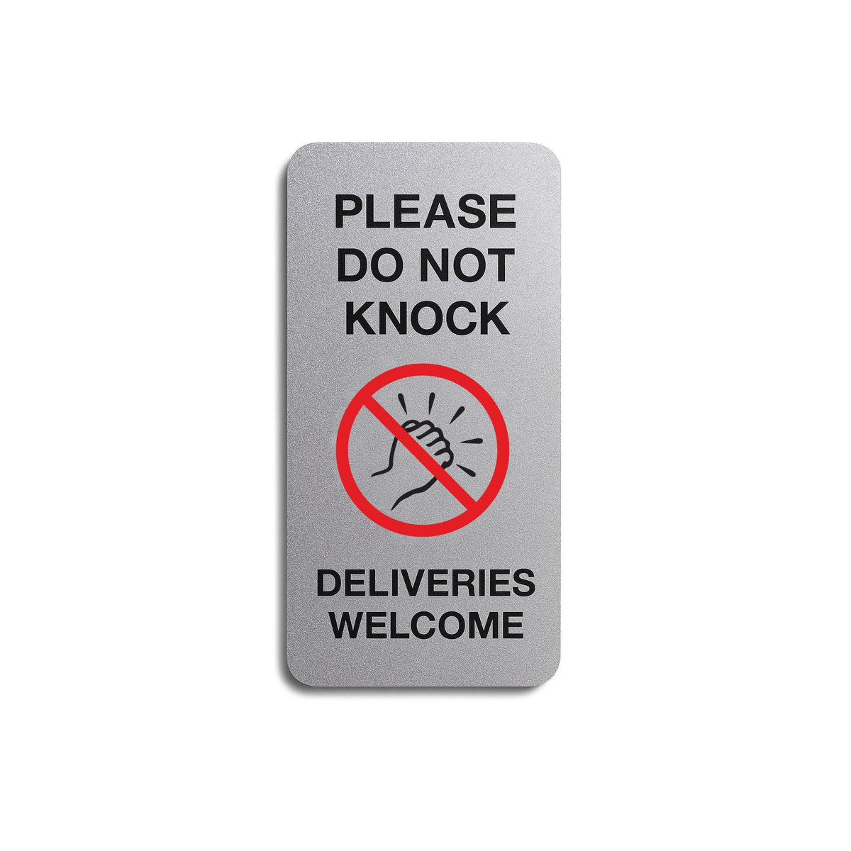 Brushed Silver 'Do Not Knock' Door Sign: Weatherproof Acrylic Plaque