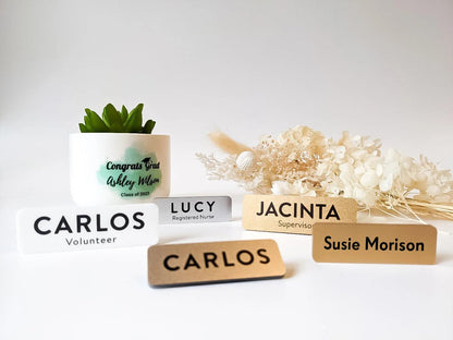 Custom Acrylic Name Badge: Pastel & Metallic, Pin or Magnetic – view 6