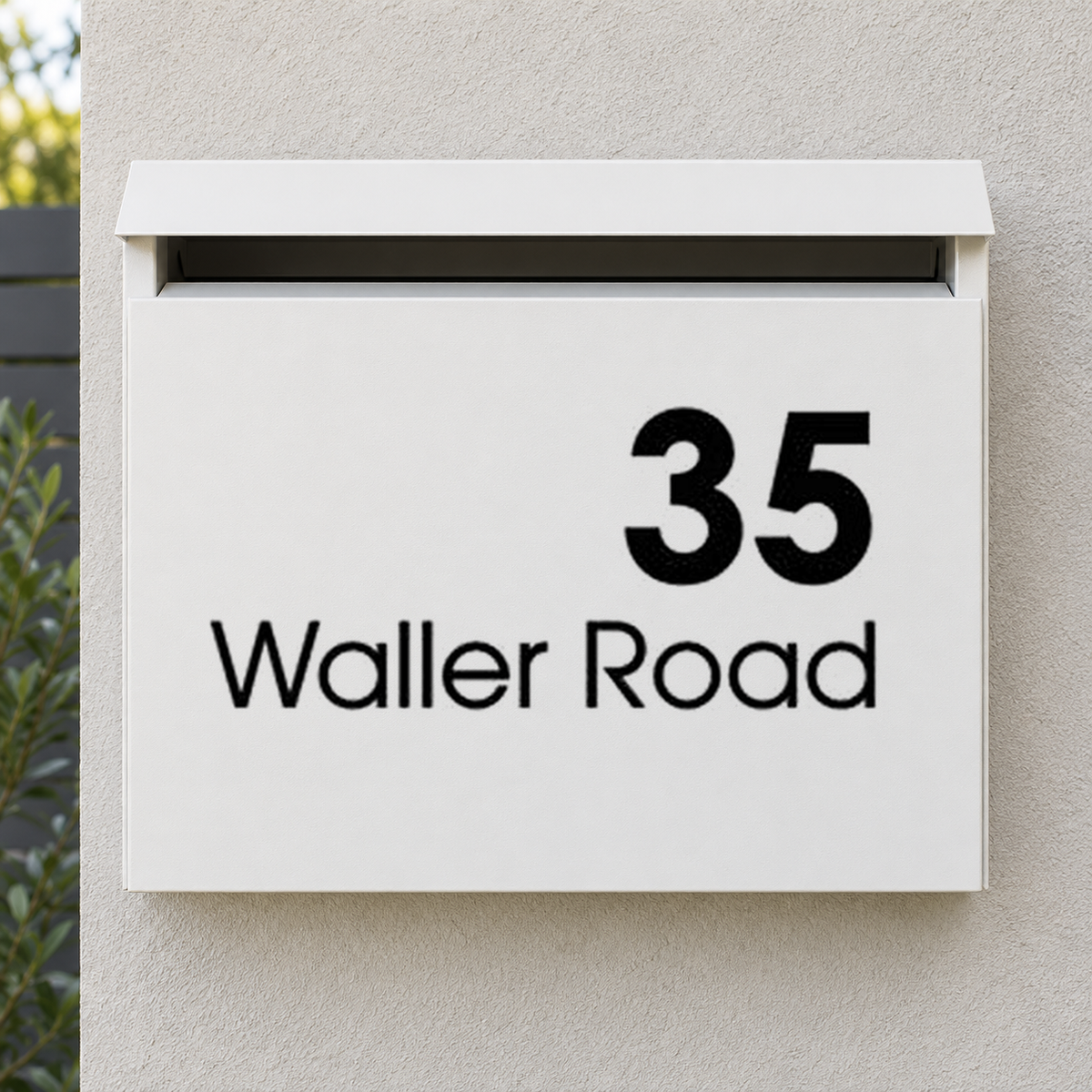 Letterbox decal - original design Option 4 mockup