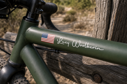 Custom Flag & Name Bike Decal - Personalized Cycling Helmet Sticker — additional view