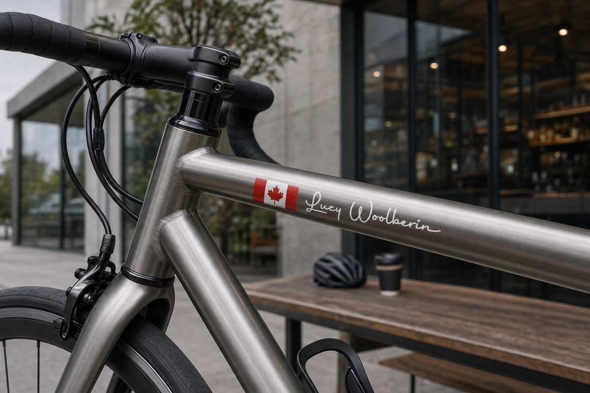 Custom Flag & Name Bike Decal - Personalized Cycling Helmet Sticker — additional view