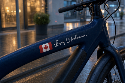 Custom Flag & Name Bike Decal - Personalized Cycling Helmet Sticker — additional view