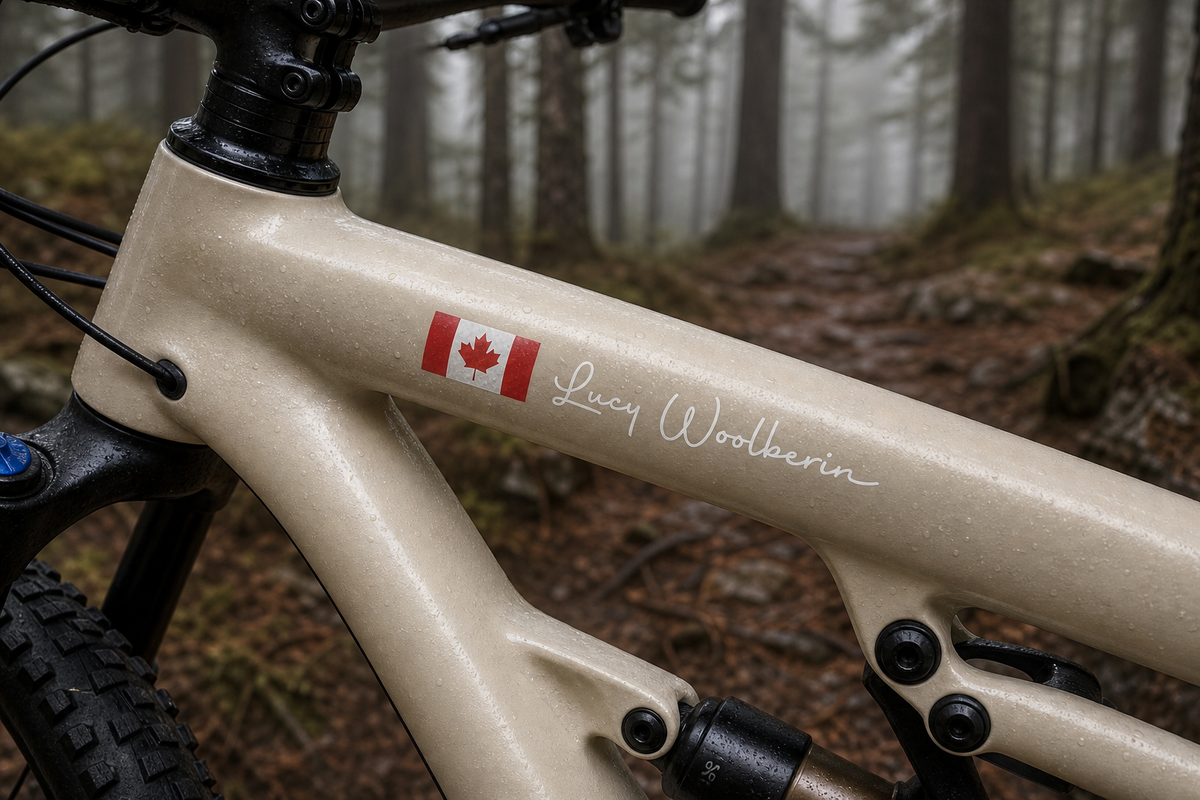Custom Flag & Name Bike Decal - Personalized Cycling Helmet Sticker — additional view