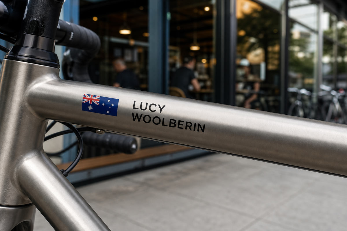 Custom Flag & Name Bike Decal - Personalized Cycling Helmet Sticker — additional view