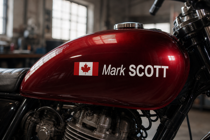Custom Flag & Name Bike Decal - Personalized Cycling Helmet Sticker — additional view
